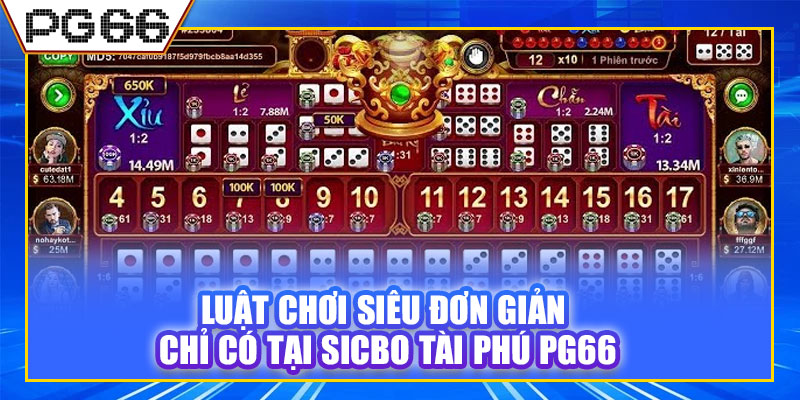 Luật chơi siêu đơn giản chỉ có tại Sicbo Tài Phú PG66